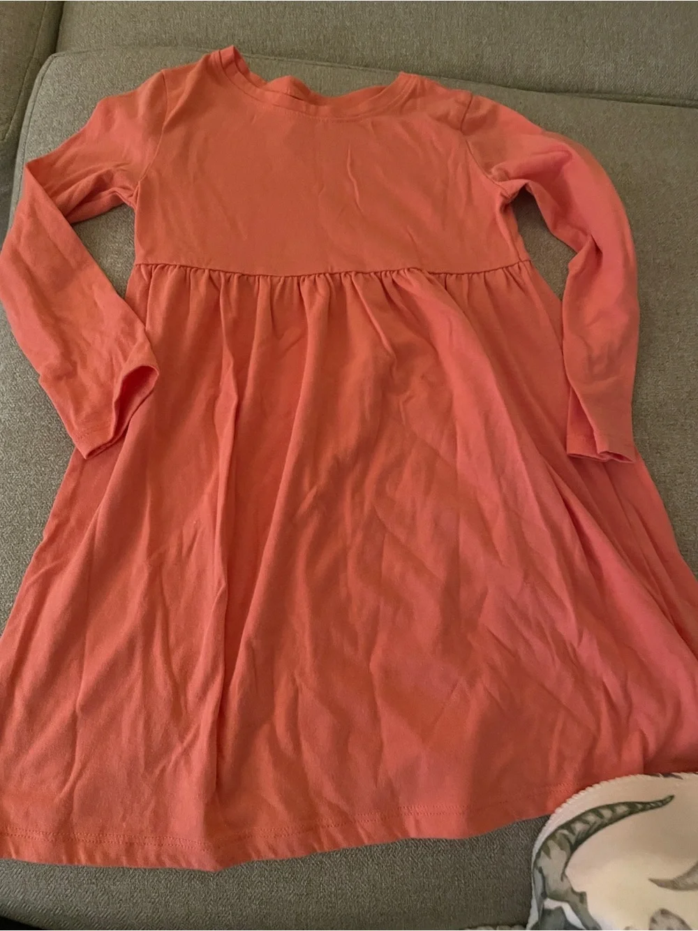 Girls Long-Sleeve Coral Dress and Pink Dress
